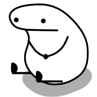 😀 Dibujos animados, Personaje, Sentado, Simple, Mancha telegram sticker
