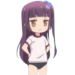 😠 anime, girl, chibi, cute, serious telegram sticker