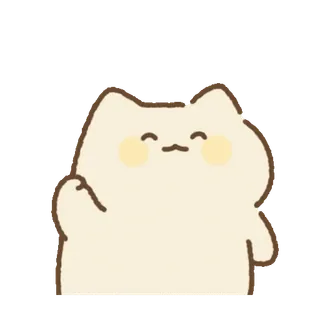 💬 cat, animal, cute, kawaii, greeting, waving whatsapp sticker
