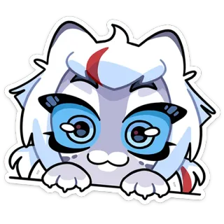 👀 猫, 贴纸, 卡通, 动漫, 可爱, 白色, 动物 telegram sticker