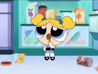 🌞 Bubbles Powerpuff Girls desenho animado, Docinho, As Meninas Superpoderosas, triste telegram sticker