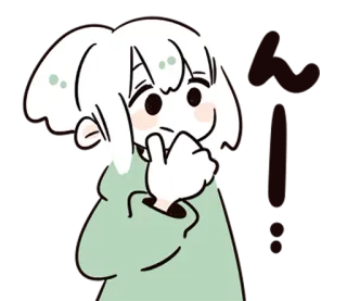 🤔 Dessin animé, Animé, Mignon, Kawaii, Pensée, Fille telegram sticker