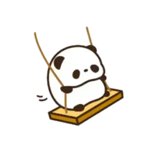 💘 panda, swing, cute, animal, kawaii, cartoon, bear telegram sticker