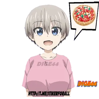 🍕 DICE44 anime, girl, pizza, cartoon, sticker telegram sticker