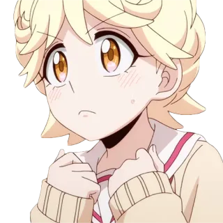 😥 Anime, Dibujos animados, Personaje, Pelo rubio, Chica anime telegram sticker
