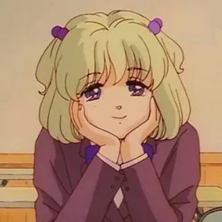 🌦 anime, cartoon, girl, cute, smiling, hair, portrait, manga telegram sticker
