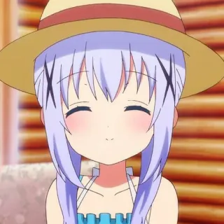 🦋 Anime, Cô gái, Mũ, Bãi biển, Dễ thương telegram sticker