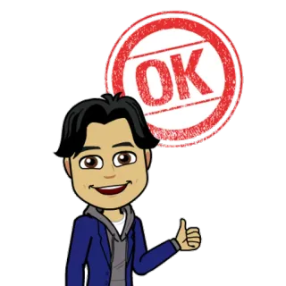 👌 OK okay, ok, accord, approbation, dessin animé, bitmoji telegram sticker