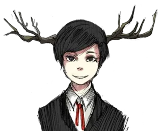 📼 antropomórfico, astas, personaje, retrato, dibujo telegram sticker