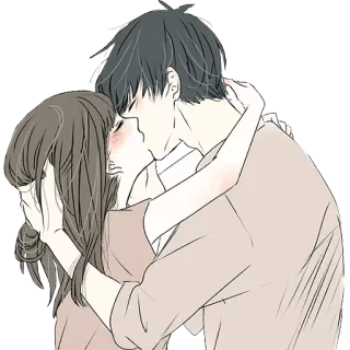 ❤️ beijo, amor, casal, romance, afeição, beijando whatsapp sticker