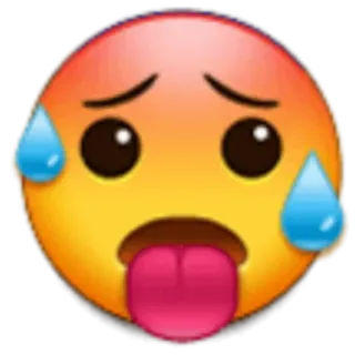 🥵 emoji, sweat, hot, exhausted, face telegram sticker