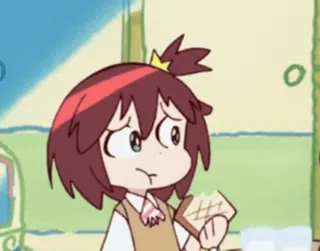 😐 Anime Mädchen, Cartoon, Essen, Sandwich, Traurig telegram sticker