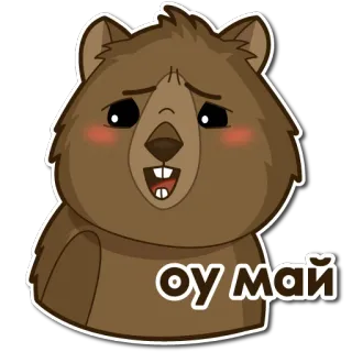 😯 Оу май bear, cartoon, cute, funny telegram sticker