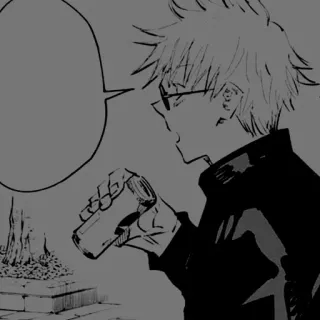 🕯 Gojo Satoru 动漫, 漫画, 五条, 悟, 眼镜, 喝酒 telegram sticker