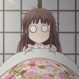 😳 anime, dziewczyna, zszokowana, zaskoczona, urocza, kreskówka telegram sticker