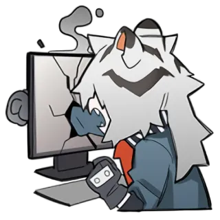 👊 động vật, tức giận, máy tính, giận dữ, căng thẳng telegram sticker