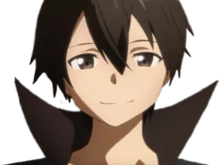 😊 Kirito Sword Art Online anime, character, kirito, sword art online, avatar, manga telegram sticker