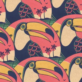 🐧 toucan, tropical, bird, palm trees, pattern, animal telegram sticker