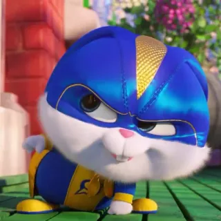 🐰 Snowball The Secret Life of Pets coniglio, coniglietto, supereroe, cartone animato, animale, carino whatsapp sticker