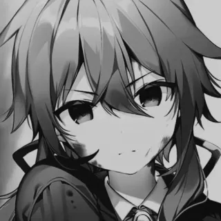 🖤 Anime, Krew, Smutny, Dziewczyna, Czarno-białe, Rana, Ranny/a whatsapp sticker