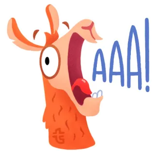 😱 AAA! llama, berteriak, kartun, binatang, imut, stiker telegram sticker