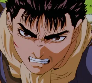 😠 Guts Berserk anime, manga, sword, warrior, angry telegram sticker