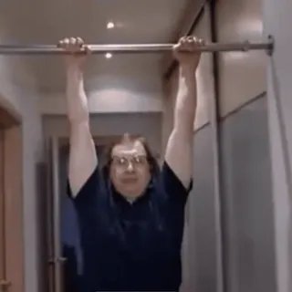 🤸♂️ man, pull-up, exercise, fitness, home workout, bodyweight, strength training telegram sticker