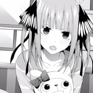 🤨 Nino Nakano The Quintessential Quintuplets Anime, Mangá, Personagem, Garota, Bonito, Arte, Go-Toubun no Hanayome telegram sticker