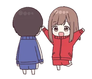 👐 Аниме, Чиби, Милый, Девушки, Друзья telegram sticker