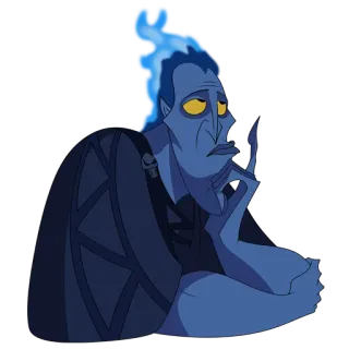 👀 Hades Hercules Hades, Disney, Herkules, Bösewicht, Unterwelt, Feuer, Denken telegram sticker