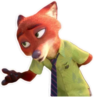 😗 Nick Wilde Zootopia fox, cartoon, animal, character, movie, zootopia, nick wilde telegram sticker