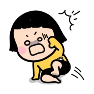 😨 Kartun, Karakter, Anak, Stiker, Lucu, Menangis telegram sticker