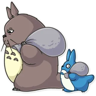 😞 Totoro Anime, Cartoon, Schattig, Dieren, Spirited Away telegram sticker