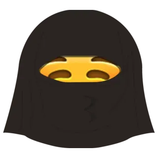 😚 Ninja, Emoji, Máscara, Preto, Furtivo telegram sticker