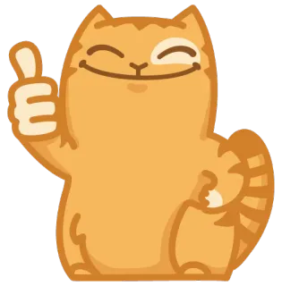 👍 kat, duim omhoog, sticker, dier, positief, blij whatsapp sticker