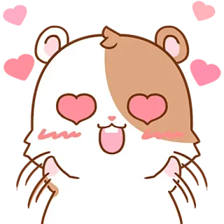 😍 criceto, amore, carino, animale, kawaii, occhi a cuore telegram sticker