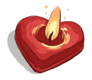 🕯 coração, vela, amor, romântico, chama, luz, vermelho telegram sticker