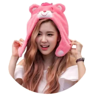 😊 mujer, retrato, sombrero, rosa, sonrisa, persona whatsapp sticker