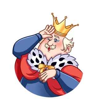 😂 왕, 왕관, 왕족, 슬픈, 만화, 캐릭터 whatsapp sticker