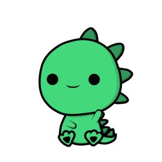 🙃 dinosaurier, mittelfinger, cartoon, süß, grün, sticker telegram sticker