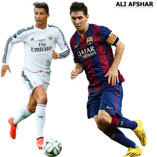 ⚽ ALI.AFSHAR sepak bola, sepak bola, atlet, olahraga, Cristiano Ronaldo, Lionel Messi telegram sticker
