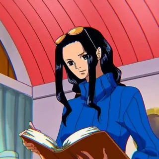 📚 Nico Robin One Piece anime, one piece, nico robin, reading whatsapp sticker