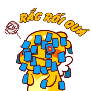 😤 RÁC RỐI QUÁ adesivo, vietnamita, desenho animado, personagem whatsapp sticker