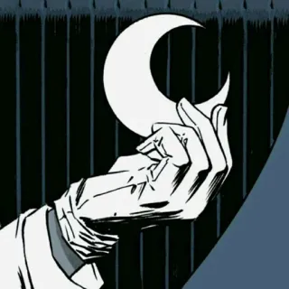 🌙 Moon Knight พระจันทร์, ซูเปอร์ฮีโร่, การ์ตูน, มือ, มาร์เวล, อัศวิน whatsapp sticker