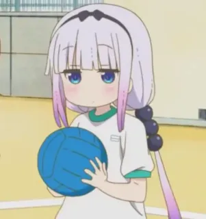 🍥 Kanna Kamui Miss Kobayashi's Dragon Maid Anime, Drache, Süß, Schule, Ball, Kanna whatsapp sticker
