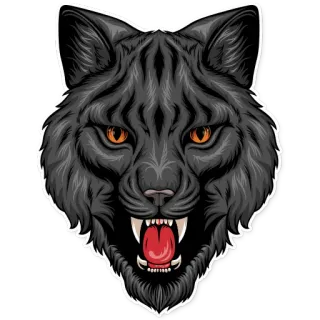 🐈 wolf, angry, animal, predator, wildlife, fangs telegram sticker