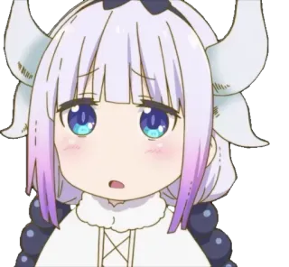 😦 Kanna Kamui Miss Kobayashi's Dragon Maid Anime, Kanna, Drago, Carino, Chibi telegram sticker