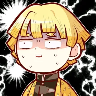 🌈 Zenitsu Agatsuma Demon Slayer Zenitsu, Demon Slayer, anime, manga, scared, lightning telegram sticker
