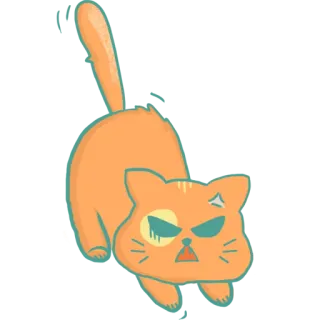 😠 gato, animal, animal de estimação, desenho animado, gato laranja whatsapp sticker