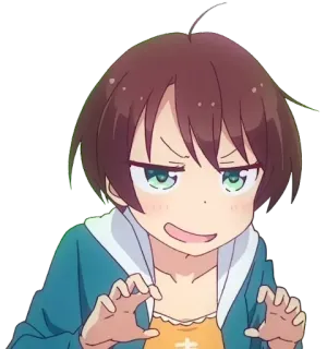😈 anime, garota, arrogante, expressão facial, fofa telegram sticker